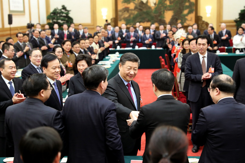 3月10日,中共中央总书记、国家主席、中央军委主席习近平参加十三届全国人大一次会议重庆代表团的审议。